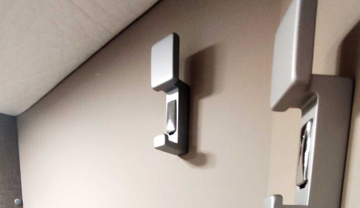 Robe hooks in the washroom