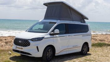 A Panama campervan with the roof up