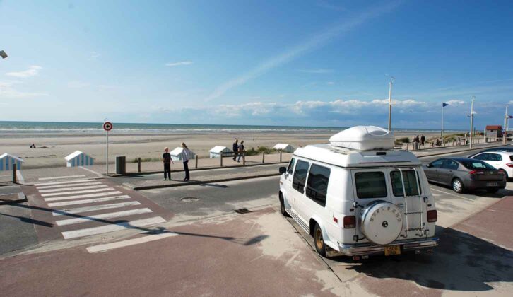 A motorhome at an aire in France