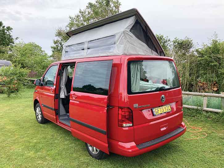 The Bilbo's 'van with roof raised