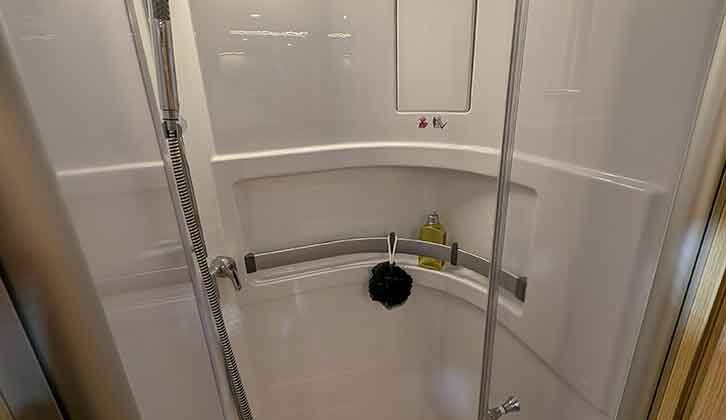 The shower in the Hymer BMC T 680 Black Line