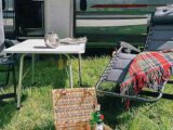 Two Crespo camping chairs set up on a pitch