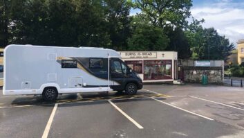 A motorhome in a car park