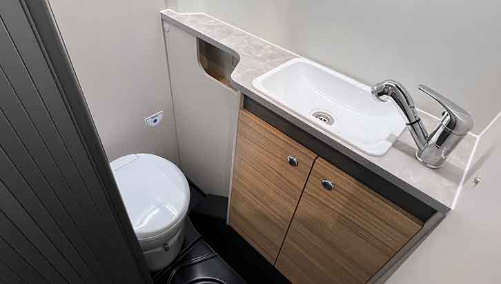 The toilet and basin in the Endeavour B63