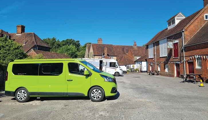 The campervan at The Golden Lion