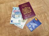 A passport, travel documents and credit card