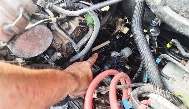 Inside the engine bay