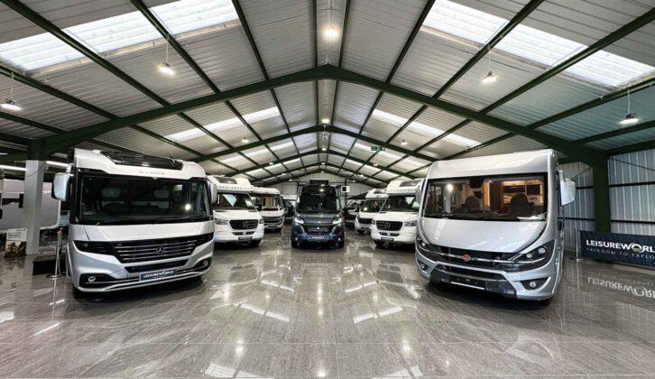 Motorhomes indoors at Leisure World Catterick