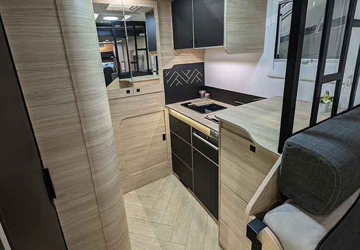 The kitchen in the Chausson 660 Etape Line