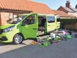 A campervan with all of its kit unloaded