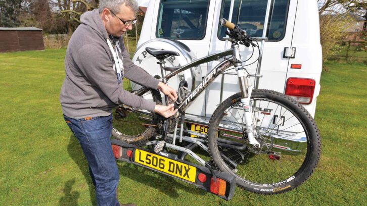 A towball-mounted bike rack