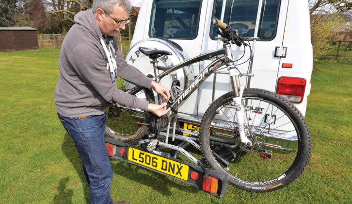 A towball-mounted bike rack